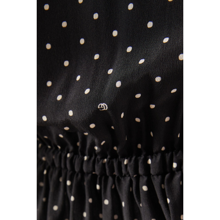 Gucci - Polka-dot & GG-print Mini Dress in Silk