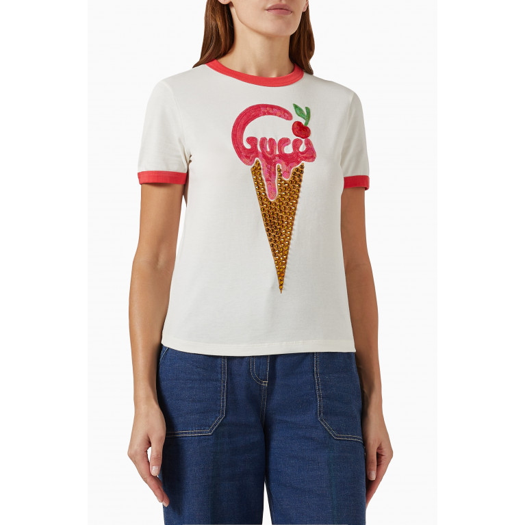 Gucci - Logo Ice Cream T-shirt in Jersey