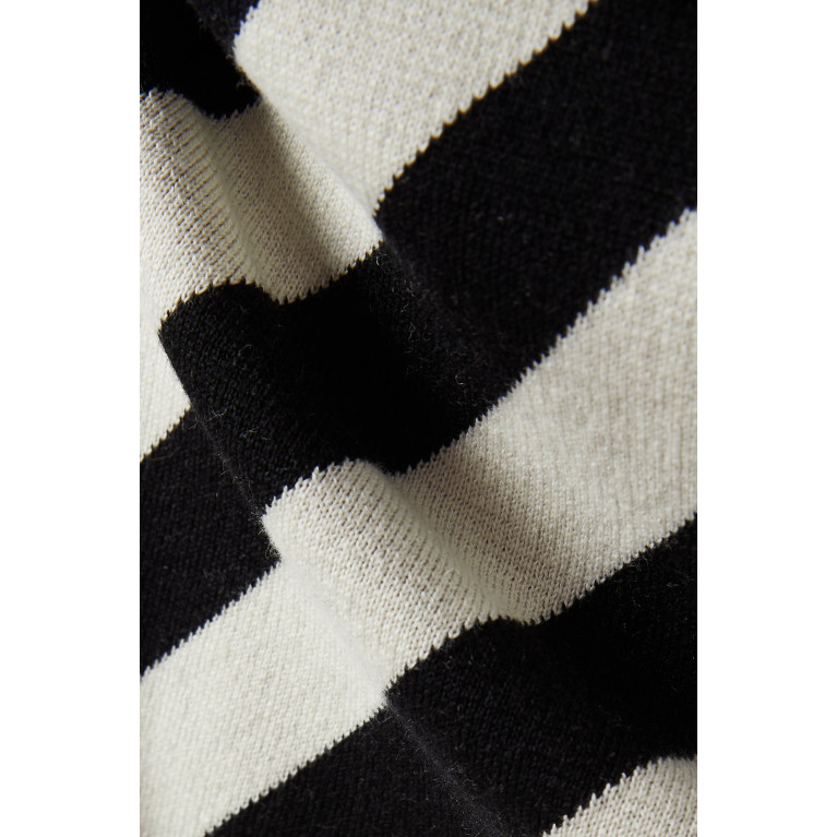 Gucci - Striped Mini Dress in Wool & Cotton-blend Knit Black