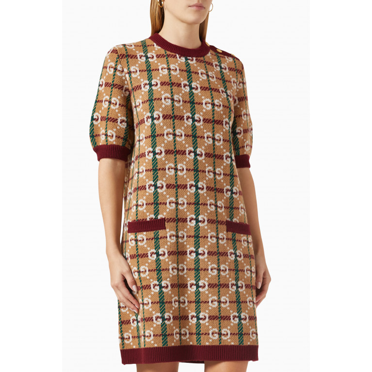 Gucci - GG Check Mini Dress in Wool