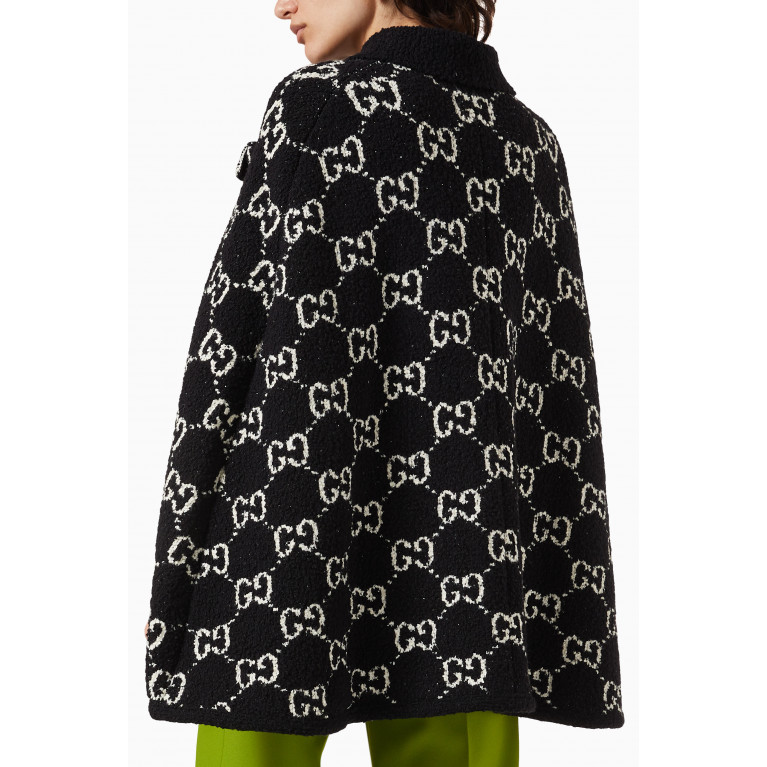 Gucci - GG-motif Jacquard Cape Jacket in Cotton-knit