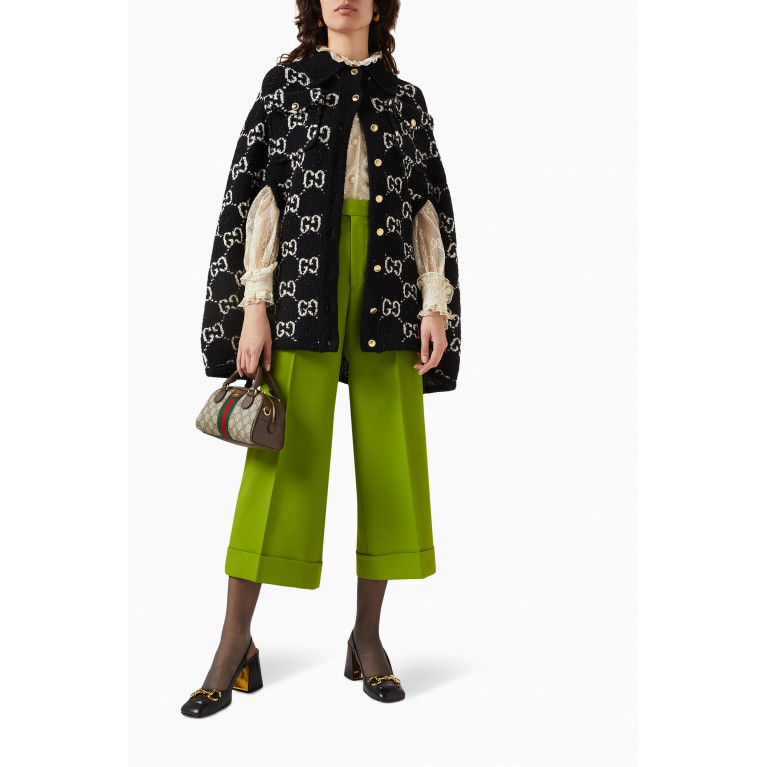 Gucci - GG-motif Jacquard Cape Jacket in Cotton-knit