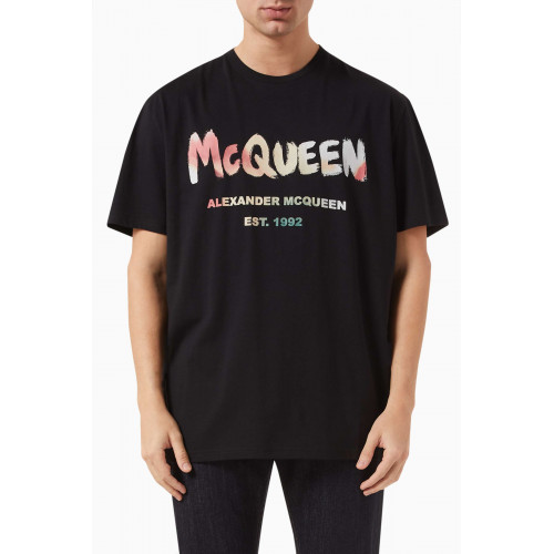Alexander McQueen - Graffiti T-shirt in Cotton Jersey