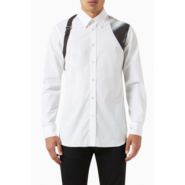 Alexander McQueen - Graphic Print Harness Shirt in Cotton Stretch