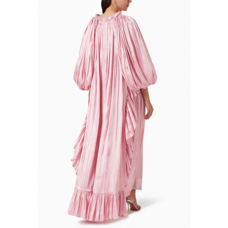 Amri - Pleated Belted Maxi Dress Pink