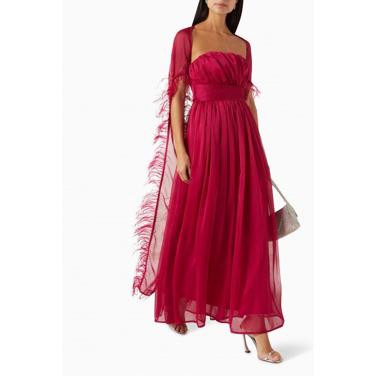 Amri - Ruched Maxi Dress Pink