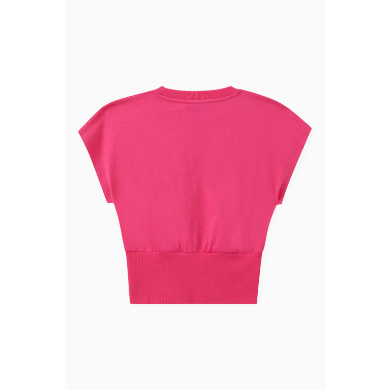 DKNY - Logo-print T-shirt in Organic Cotton-jersey Pink