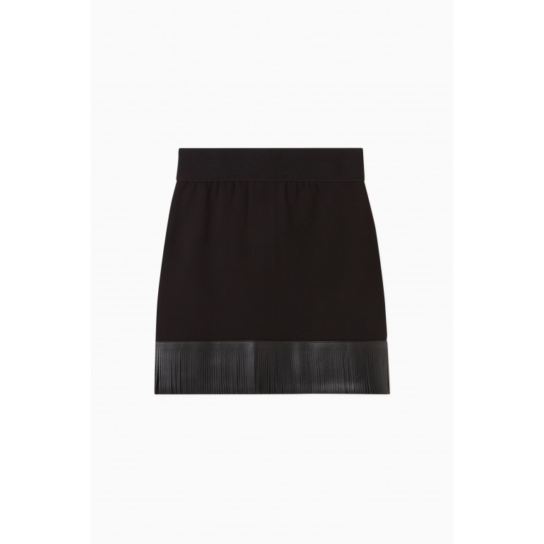 DKNY - Fringed Zip-up Skirt in Stretch Viscose-blend