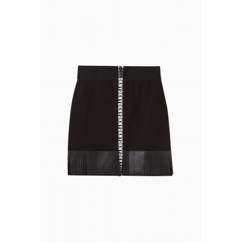 DKNY - Fringed Zip-up Skirt in Stretch Viscose-blend