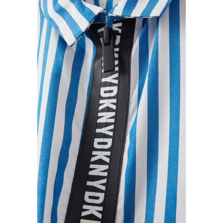 DKNY - Striped Logo-tape Dress in Cotton