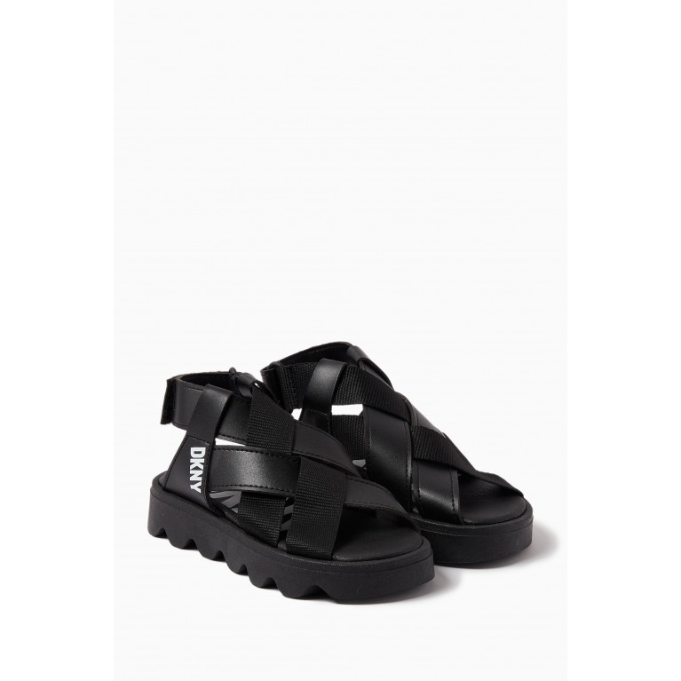 DKNY - Criss-cross Sandals in Faux Leather