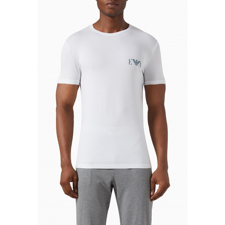 Emporio Armani - T49 Loungewear T-shirts in Cotton, Set of 2 White