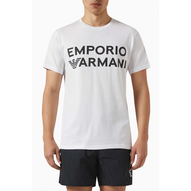 Emporio Armani - Logo Print T-shirt in Cotton White