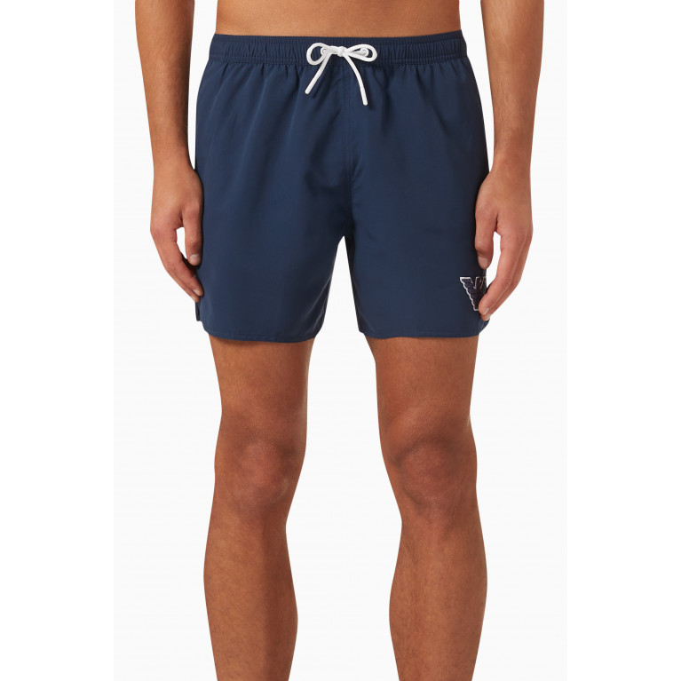 Emporio Armani - Logo Swim Shorts in Nylon Blue