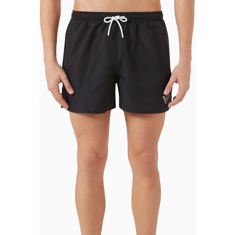 Emporio Armani - Logo Swim Shorts in Nylon Black