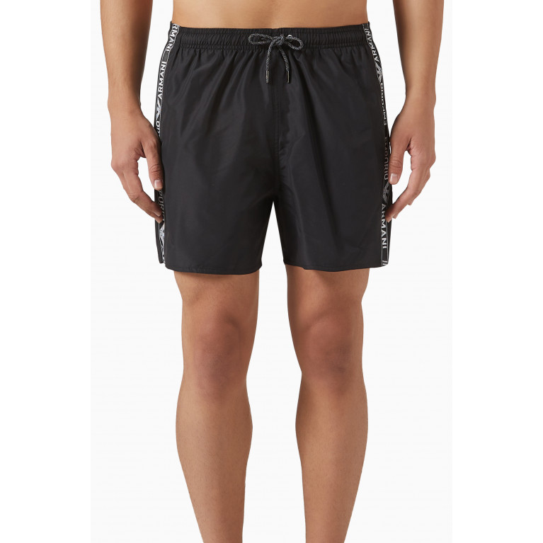 Emporio Armani - Logo Swim Shorts in Nylon Black