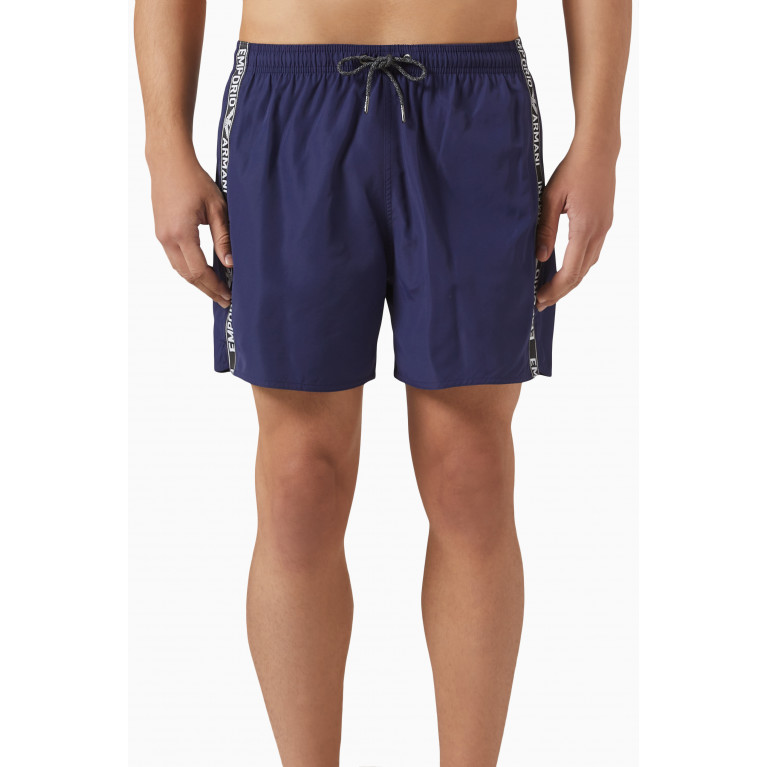 Emporio Armani - Logo Swim Shorts in Nylon Blue
