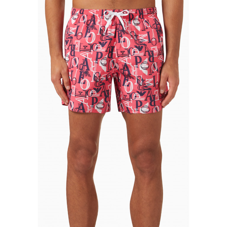 Emporio Armani - Logo Swim Shorts in Nylon Pink