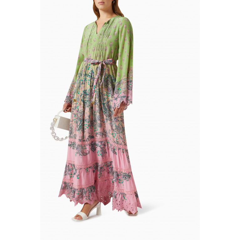 Hemant & Nandita - Printed Belted Kaftan Dress