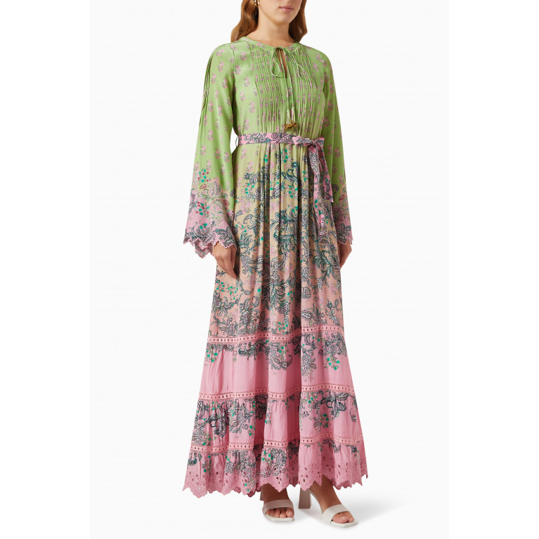 Hemant & Nandita - Printed Belted Kaftan Dress
