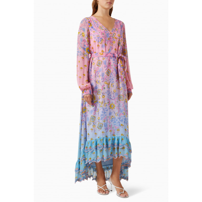 Hemant & Nandita - Ombre Floral-print Maxi Dress