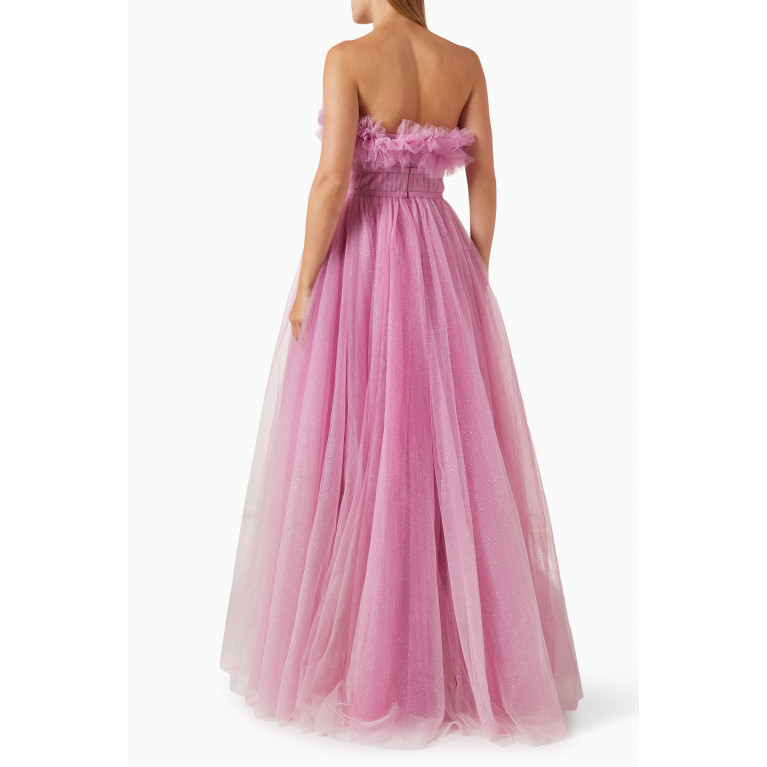 Mac Duggal - Strapless Tulle Gown Purple