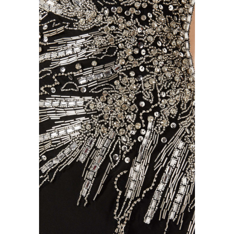 Mac Duggal - One-shoulder Embellished Gown Black