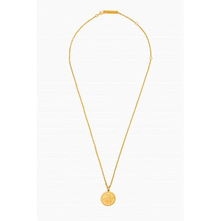 Ambush - Graphic Charm Pendant Necklace in Brass Gold