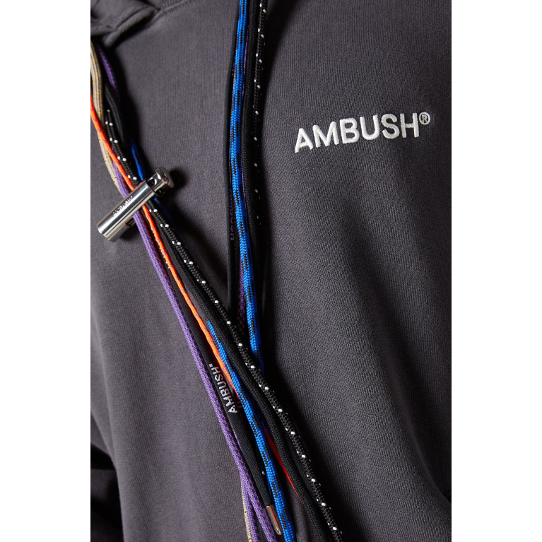 Ambush - Multi-Drawcords Hoodie in Fleece Grey