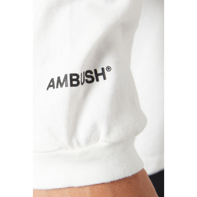 Ambush - Mix Long Sleeve T-shirt in Cotton Jersey White