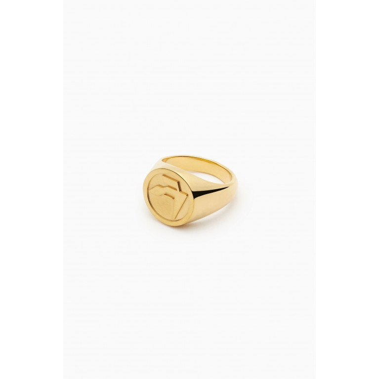 Ambush - Graphic Emblem Signet Ring in Sterling Silver Gold