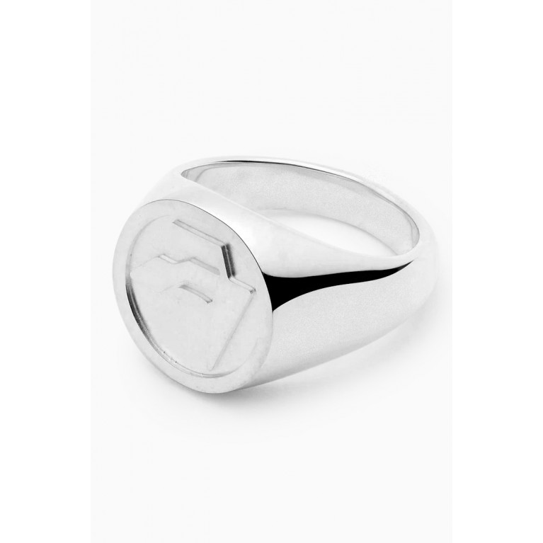 Ambush - Graphic Emblem Signet Ring in Sterling Silver Silver