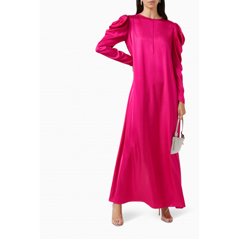 Love by Aanchal - Belted Maxi Dress in Satin