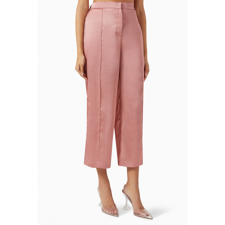 Love by Aanchal - High-rise Cropped Pants in Satin Crepe