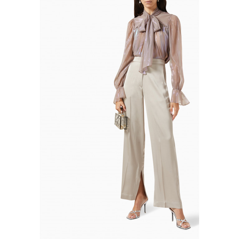 Love by Aanchal - High-rise Slit Pants in Satin
