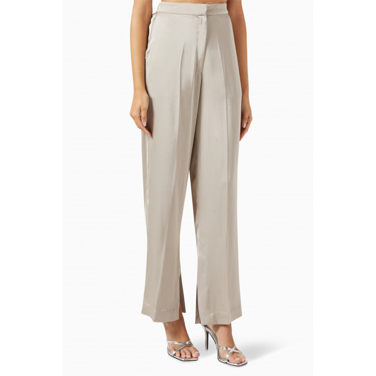 Love by Aanchal - High-rise Slit Pants in Satin