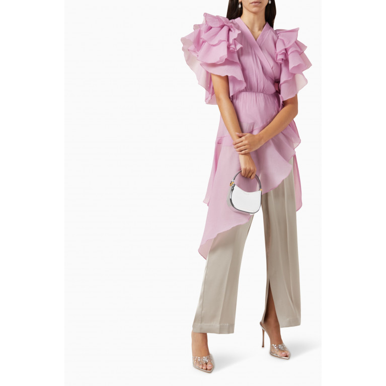 Love by Aanchal - Asymmetric Ruffled Wrap Top Pink