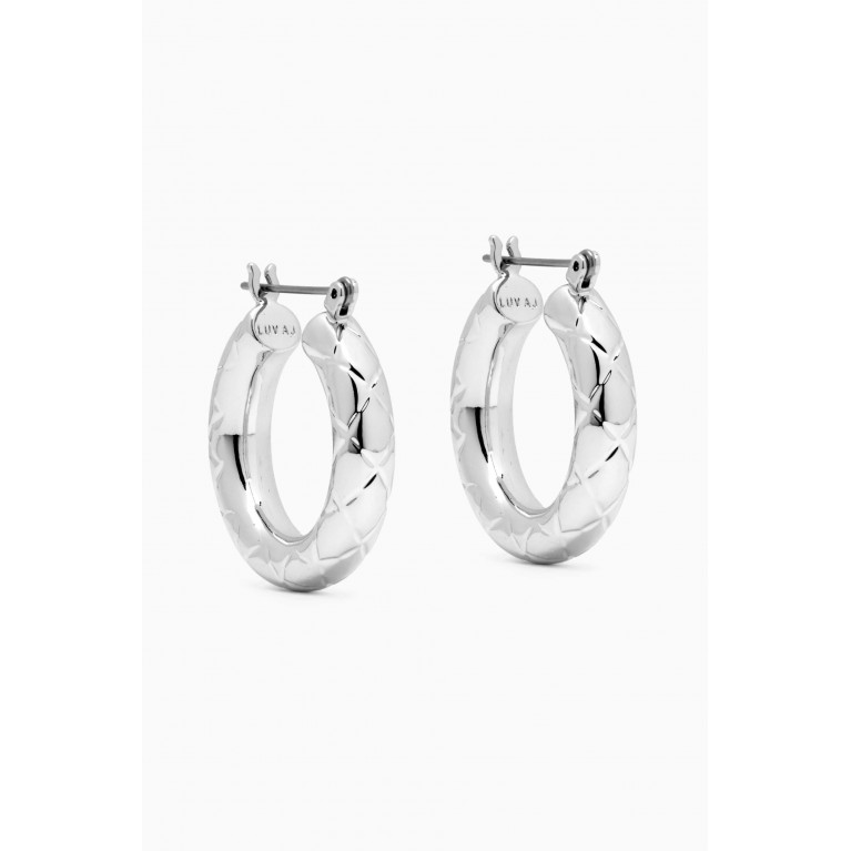 Luv Aj - Quilted Baby Amalfi Hoops in Silver-plated Brass