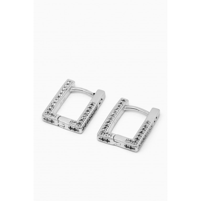 Luv Aj - Mini Boxer Pavé Hoops in Silver-plated Brass