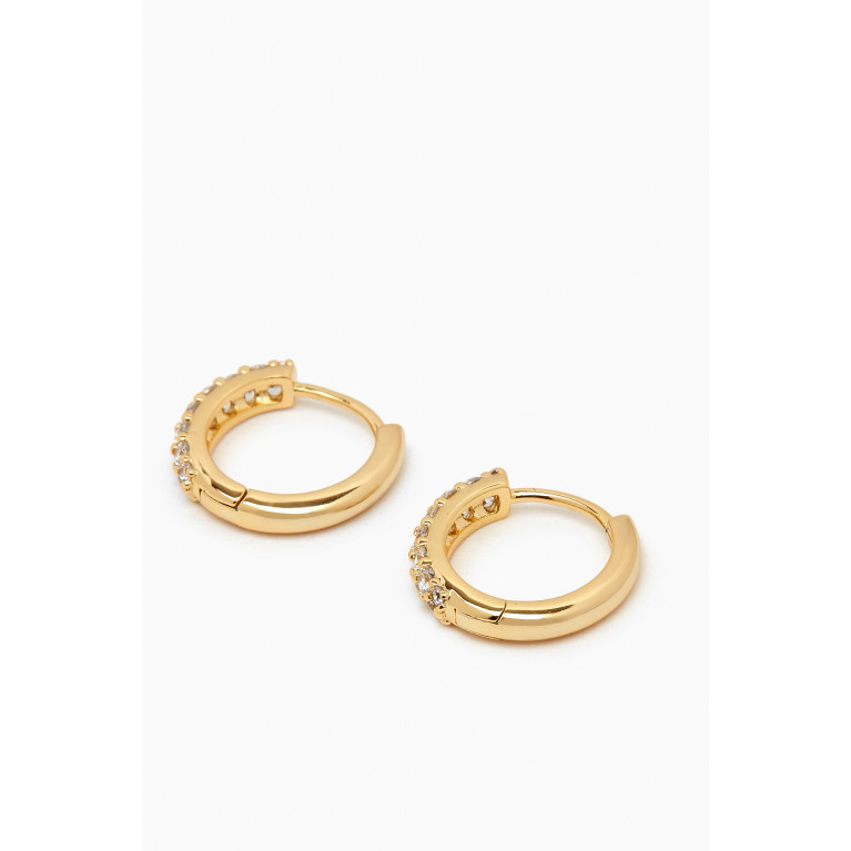 Luv Aj - Baby Pavé Hoop Earrings in Gold-plated Brass