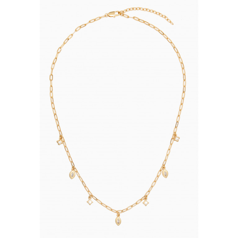 Luv Aj - Bezel Charm Necklace in Gold-plated Brass