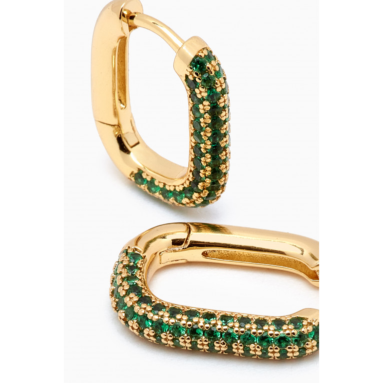 Luv Aj - Pavé Chain Link Huggies in Gold-plated Brass