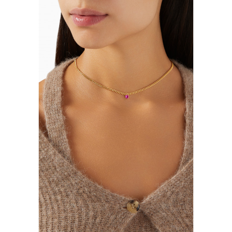 Luv Aj - Bardot Stud Drop Necklace in Gold-plated Brass