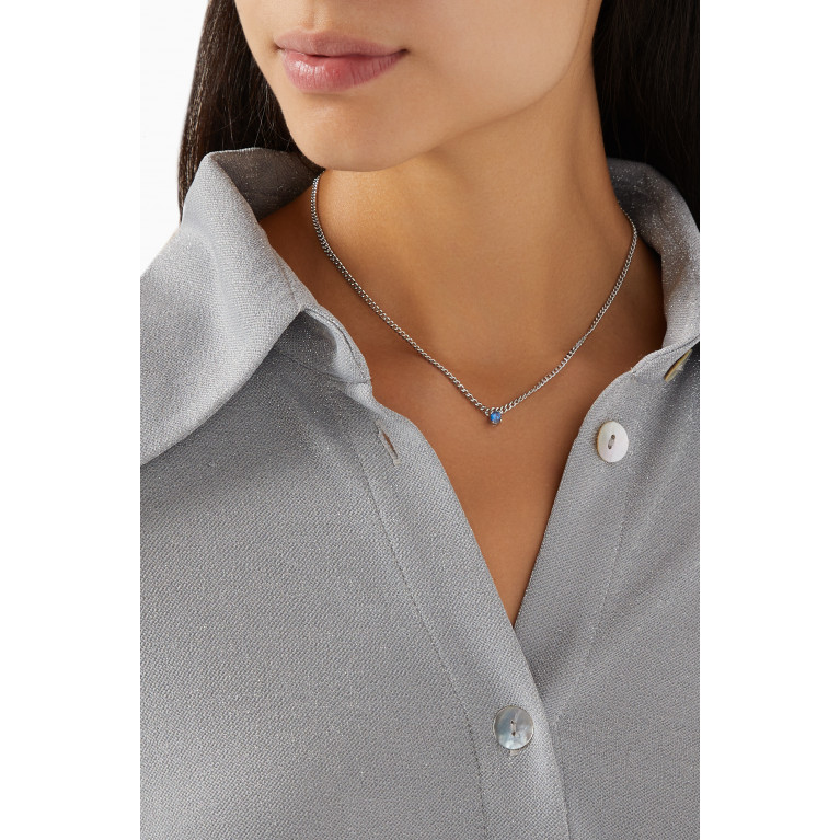 Luv Aj - Bardot Stud Drop Necklace in Silver-plated Brass