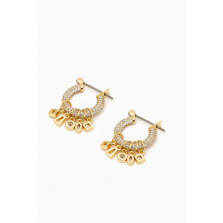 Luv Aj - Bezel Zirconia Shaker Hoop Earrings in Gold-plated Brass