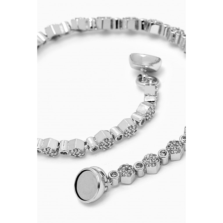 Luv Aj - Hexagon Zirconia Bracelet in Silver-plated Brass