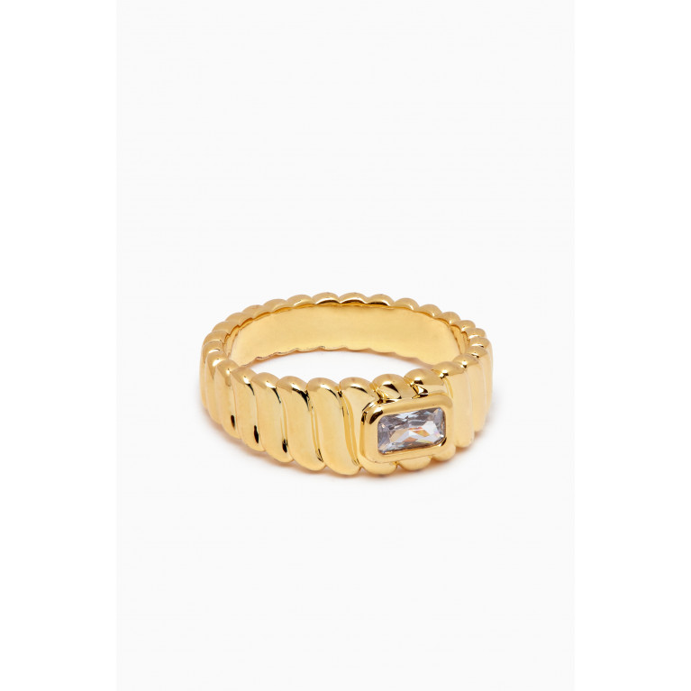 Luv Aj - Le Signe Statement Ring in Gold-plated Brass