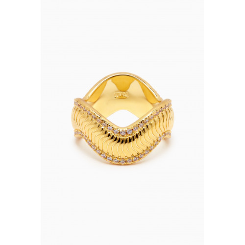 Luv Aj - Wavey Snake Chain Ring in Gold-plated Brass