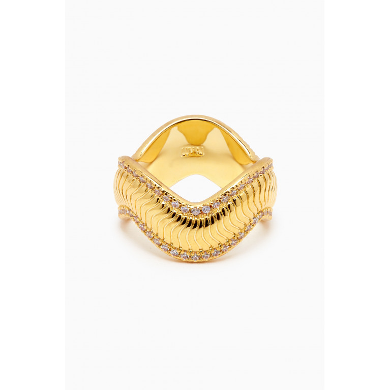 Luv Aj - Wavey Snake Chain Ring in Gold-plated Brass