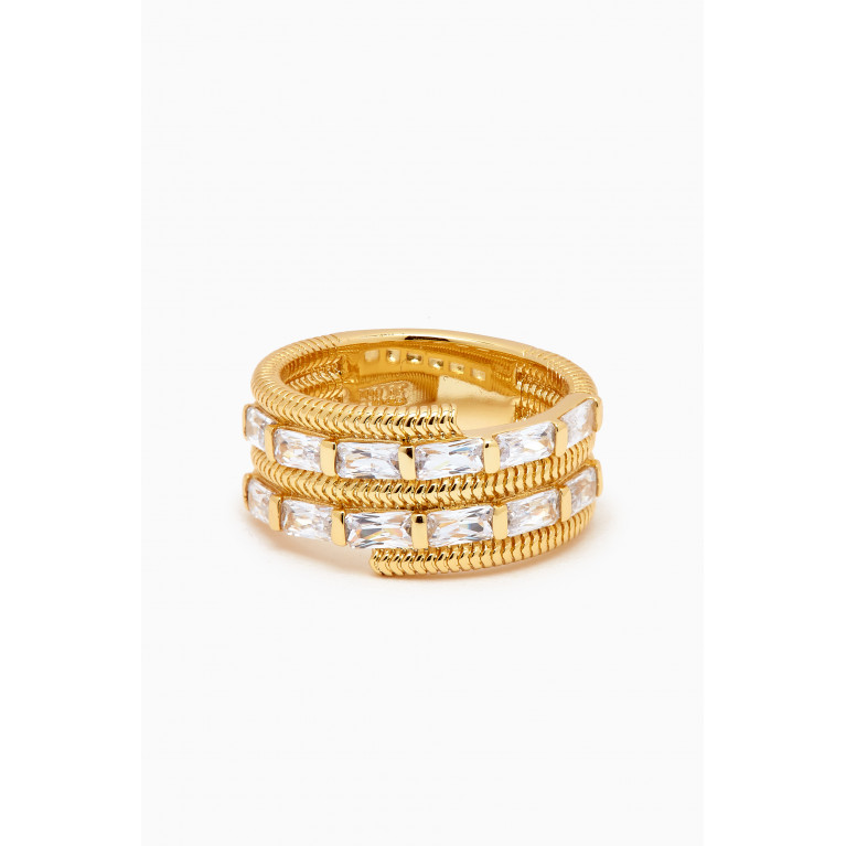 Luv Aj - Baguette Coil Ring in Gold-plated Brass